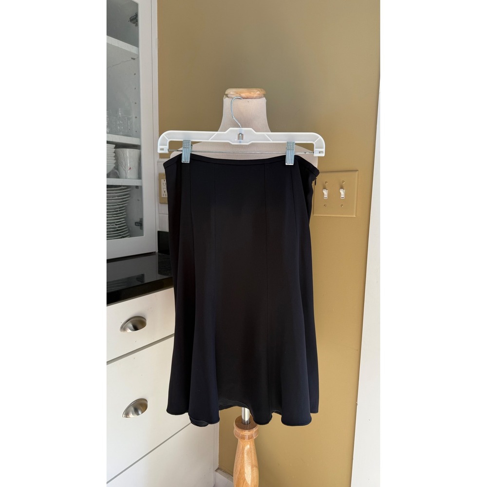 Armani Collezioni Black Silk Blend Paneled A-Line Skirt Made in Italy Size 4